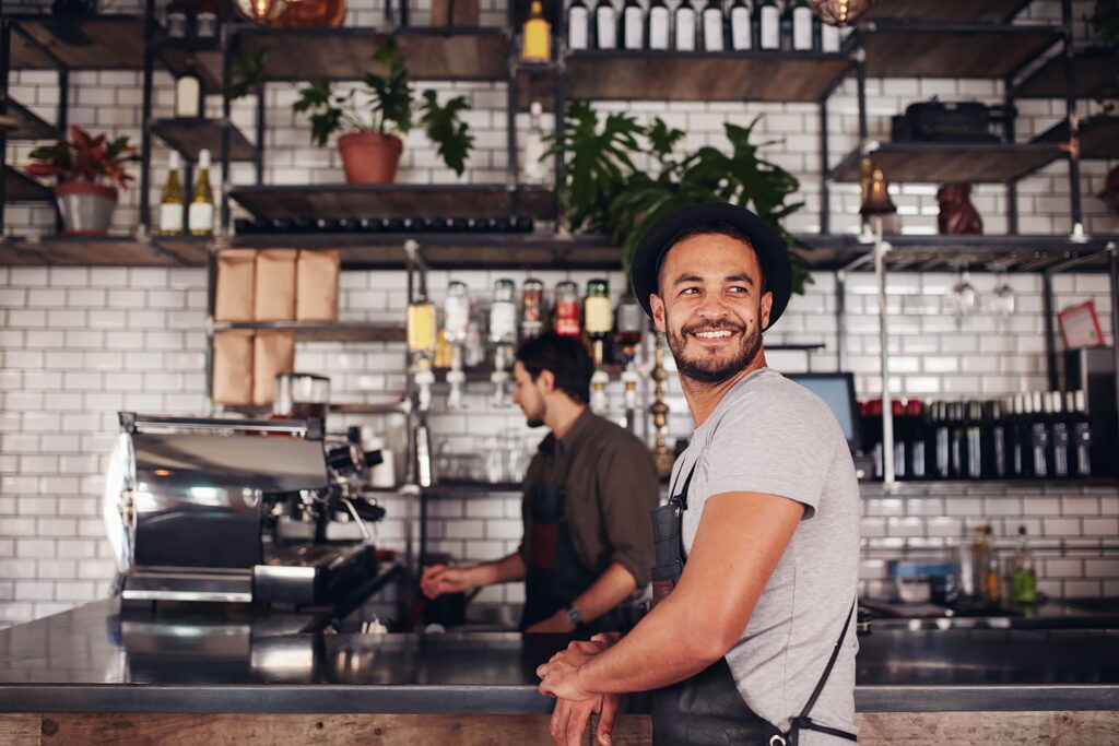 coffee shop owner and barista